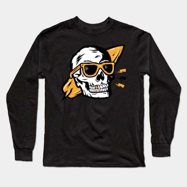 Funny Skull with Glasses Long Sleeve T-Shirt by BuddyandPrecious